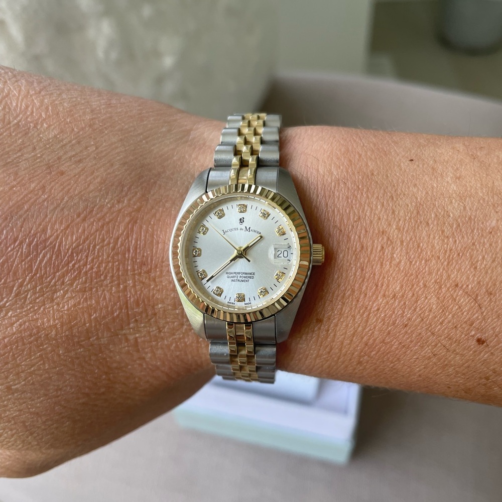 Two-Tone Silver and Gold Women's Watch